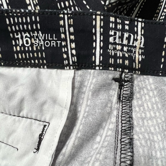 A.N.A Black White Brown Twill Shorts Women’s (Sz 16) - Picture 5 of 11